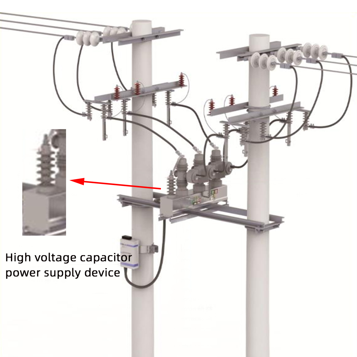 Dispositif de prise de puissance à condensateur haute tension