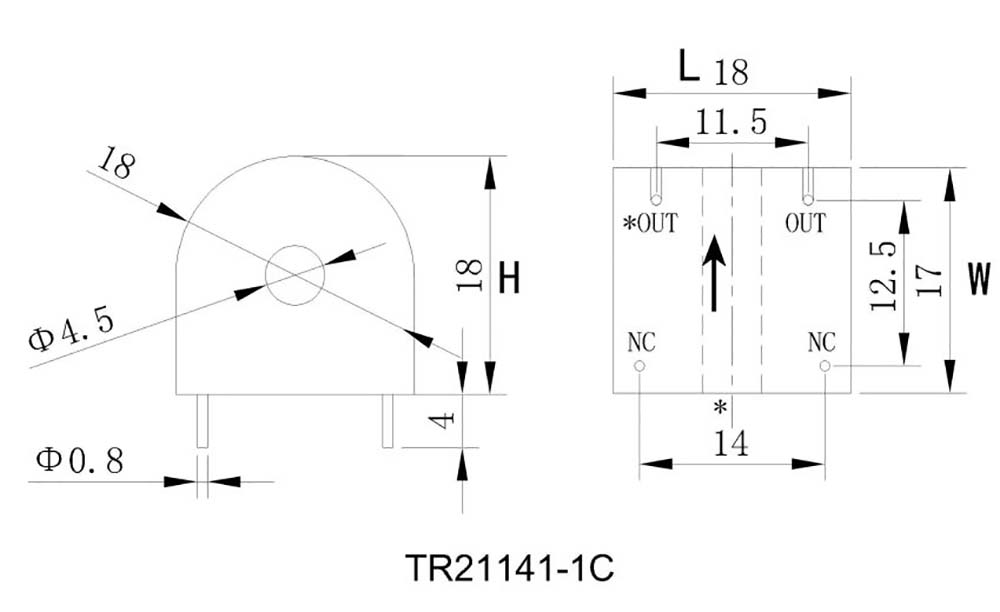 TR21141 Transformateur de courant miniature